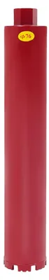 Image de Forets diamantés à noyau - Couronne de forage pour béton armé/briques - Ø 76 mm - Profondeur de forage : 410 mm - Épaisseur de mur : 4 mm - Rouge