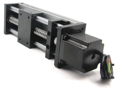 Produktbild von Linearaktuator – CNC-Fräsenmotor mit doppelter optischer Achsführung, Kugelumlaufspindel und Schrittmotor