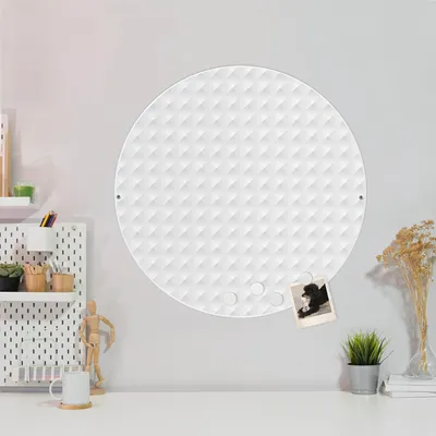 Produktbild von Design Stahlmagnettafel Weiß Rund 47cm In Out