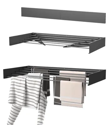 Produktbild von Wandtrockner Wäscheständer Wandwäscheständer - Klappbar - 6 m Trockenlänge - Schwarz - 100 cm