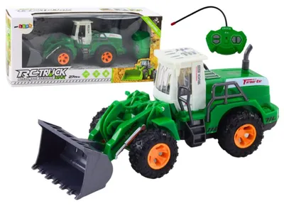 Immagine prodotto di Escavatore-pala caricatrice Leantoys con telecomando R/C e braccio articolato, verde