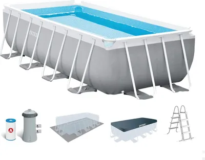 Produktbild von INTEX 26792GN Prism Frame Pool 488x244x107cm Set mit Filter Leiter Plane Folie