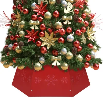 Image de Maison Exclusive - Jupe de sapin de Noël Rouge Ø68x25 cm