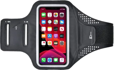 Produktbild von Mobigear Easy Fit Handyhalterung, Schutzhülle für Nokia C32, Sportarmband aus Neopren – Schwarz