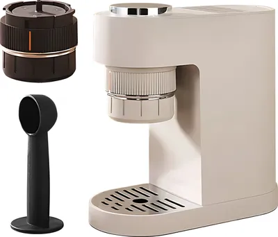 Produktbild von Elektrische Kaffeemaschine mit digitalem Touchscreen, 12 Bar, Mini-Kaffeemaschine mit Messloeffel, 280 ml/9,5 oz Wassertank, kabellose wiederaufladbare Espressomaschine, funktioniert mit NS-Kapsel, gemahlenem Kaffee