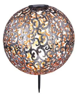 Obrázek produktu pro Kynast Garden LED SMD teplá bílá kovová solární koule v rezavém vzhledu H 19cm