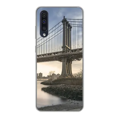 Produktbild von MuchoWow® Handyhülle Schutzhülle Hülle für Samsung Galaxy A30s New York - Fluss - Brücke Silikon Softcase Handy Hülle - Karteninhaber
