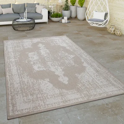 Produktbild von In- & Outdoor Teppich Balkon Terrasse Küchenteppich Vintage Moderne Muster Grösse 160x220 cm