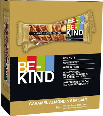 Produktbild von Be Kind Riegel Tray Caramel Almond & Sea Salt - 480 g