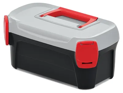 Produktbild von Werkzeugkoffer ergonomisch mit Einsatz und Verschluss 32 cm lang Grau