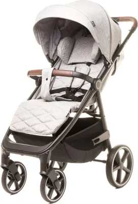 Produktbild von 4BABY Stinger PRO Kinderwagen/Buggy bis 22kg, Luxus sportwagen mit liegeposition, 5-Punkt-Gurt, Winterfußsack, Hellgrau