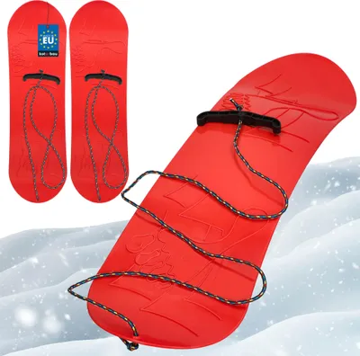 Immagine prodotto di KOTARBAU® 2 pz. Tavola Snowboard Bambini PVC 68x20 cm Rosso Snowboard Bambino senza Attacchi con Corda Slittino Da Neve Slittini per la Neve Leggero