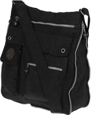 Produktbild von Hochwertige Umhängetasche Schultertasche Tasche aus Crinkle Nylon Schwarz