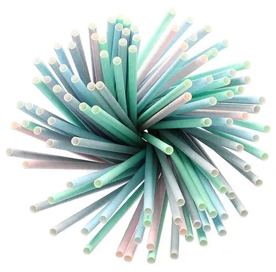 Produktbild von Trinkhalme, Papier Ø 6 mm · 21 cm farbig sortiert