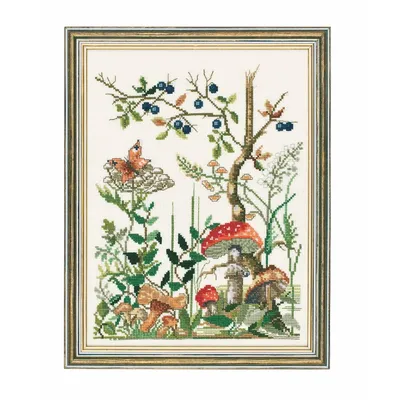 Image de Permin Kit de broderie au point de croix "Waldboden", 21x29cm, 92-9398