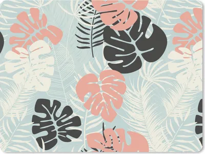 Produktbild von MuchoWow® Mauspad Mousepad Blätter - Monstera - Pastell - Hawaii - Muster 23x19 cm - Mousepads - Maus Mat - Pad - Mausunterlage - Schreibtischunterlage - Mauspad