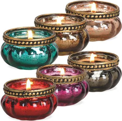 Immagine prodotto di Set di 6 lanterne orientali colorate Ø 6x3cm