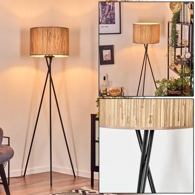 Produktbild von Arenabianca Stehlampe aus Metall/Seegras in Schwarz/Natur