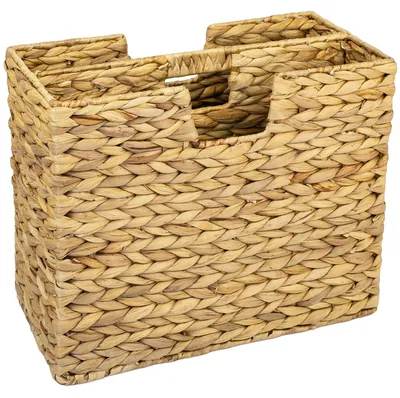 Productafbeelding van Tijdschriftenrek krantenmand - Waterhyacint - 2 vakken - 40 x 20 x 33 cm