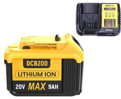 Image de Batterie de rechange, capacité de 9 000 mAh, compatible avec les outils électriques, 1 chargeur de batterie