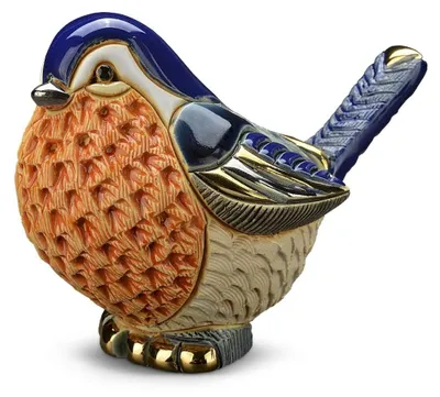 Produktbild von Handgefertigte Rotkehlchen Porzellanfigur