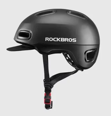 Produktbild von ROCKBROS Fahrradhelm mit abnehmbarer Krempe – EPS-Helm für Citybikes, Pendler- und Mountainbikes (Damen und Herren), Schwarz