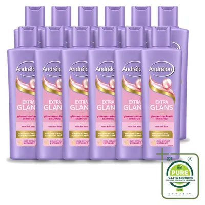 Obrázok produktu pre 12 kusov šampónu Andrélon Extra Glans, objem 250 ml – veľké balenie