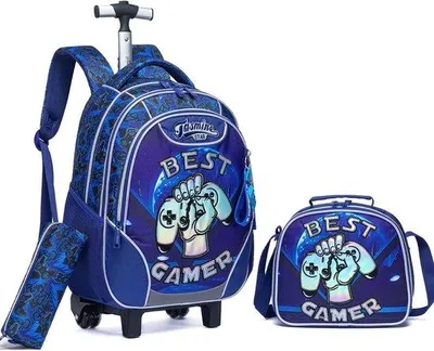 Produktbild von 17-Zoll-Kinderrucksack mit Rollen – Rollrucksack für Kinder ab 3 Jahren