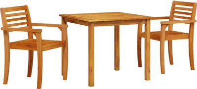 Image de Ensemble de salle à manger pour jardin 3 pcs Marron