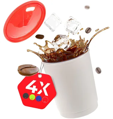 4er-Set Kaffeebecher 330 ml, BPA-frei, spülmaschinenfest