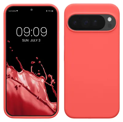 Produktbild von kwmobile Handyhülle für Google Pixel 10 Pro XL Hülle - Case Silikon - Kabelloses Laden - Schutzhülle Cover in Neon Koralle