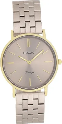 Produktbild von Oozoo Damen Armbanduhr taupe braun Analog Vintage Series Metallarmband D2UOC20409