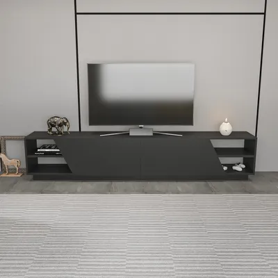 Image de Skye Decor, Rhodes- Rhodes RTC, Anthracite, Armoires TV, 47,4x240x37,1 cm, 100% panneau de particules mélaminé