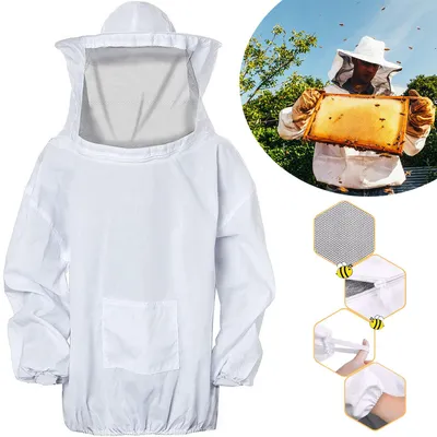 Produktbild von Professionelle Imkerjacke, Bienenzucht Schleier Imkeranzug mit Schleier für Bienenbisse Verhindern