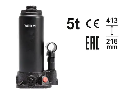 Produktbild von Yato YT-17002, Universal, 5000 kg, Hydraulischer Wagenheber, 21,6 cm, 41,3 cm, Schwarz
