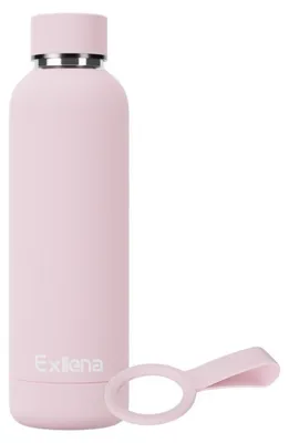 Immagine prodotto di Borraccia in acciaio inossidabile, 500 ml, rosa, a prova di perdite, mantiene le bevande fresche per 24 ore e calde per 12 ore