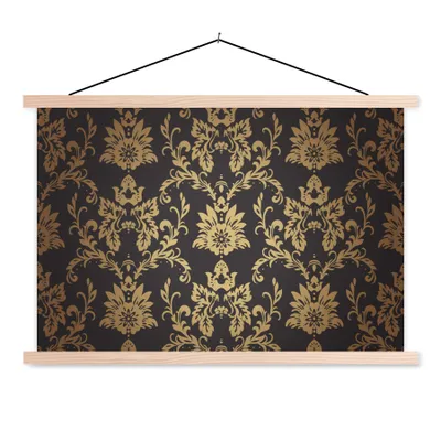 Produktbild von MuchoWow® Textilposter Blumen - Licht - Vintage 120x80 cm mit holzfarbenen Rahmen - Aufhängeset