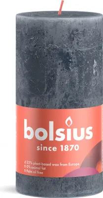 Immagine prodotto di Bolsius Stub candela blu ardesia - Ø68 mm - altezza 13 cm - blu - 60 ore di combustione