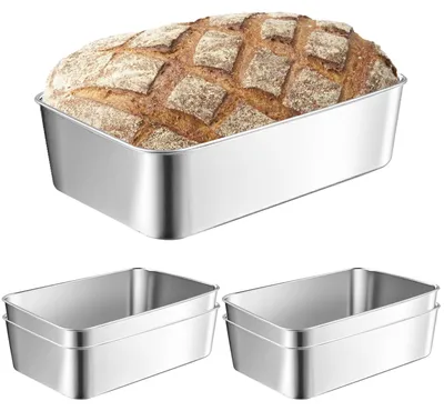 5-teiliges Brotbackform-Set aus Edelstahl, 22,8 x 15,3 cm