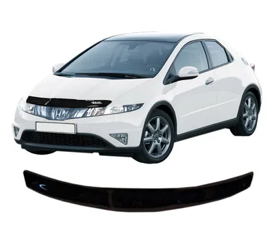 Produktbild von SCOUTT | Motorhaube Windabweiser Insekten Steinschlagschutz Für Honda Civic 5D 2007-2012, Aerodynamisch, Einfache Montage, Getönt, Spezielle Halterungen Für Die Haube (Ohne Bohren)