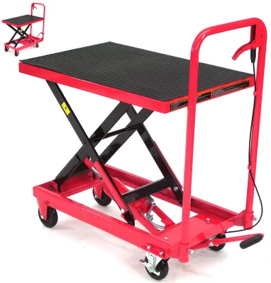 Produktbild von Hubtischwagen 250kg fahrbarer Hubtisch Scherenhubwagen hydraulisch Transportwagen Rollwagen 06320