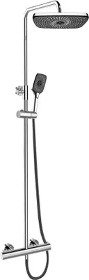 Immagine prodotto di Miscelatore termostatico per doccia Mereo con piatto doccia quadrato, nero - CB60104TSG