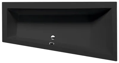 Produktbild von Raumspar Badewanne ANDRA, 180x90x45cm, rechts, schwarz matt