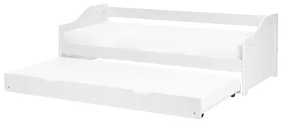 Produktbild von BELIANI Tagesbett Weiß Kiefernholz mit Lattenrost 90 x 200 cm Ausziehbett für 2 Personen Modern Skandi Gästezimmer Kinderzmmer Jugendzimmer
