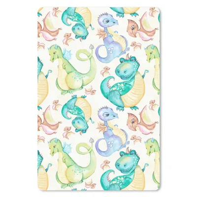 Produktbild von MuchoWow® Mauspad Mousepad Dinosaurier - Aquarell - Kinder - Jungen - Mädchen - Kinder 18x27 cm - Mousepads - Maus Mat - Pad - Mausunterlage