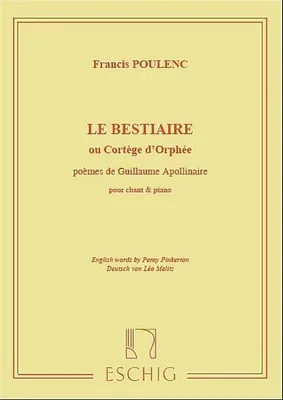 Produktbild von Le Bestiaire ou Cortège d'Orphéefür Gesang und Klavier (en/frz/dt)