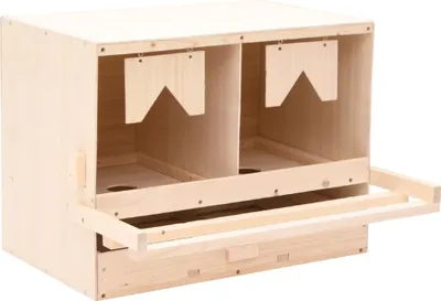 Zdjęcie produktu dla Gniazdo lęgowe dla kur 2 komory 63x40x45 cm lite drewno sosnowe