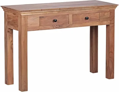 Produktbild von Konsolentisch MUMBAI Massivholz Akazie Konsole mit 2 Schubladen Schreibtisch 110 x 40 cm Landhaus-Stil Sideboard