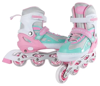 Productafbeelding van Street Rider Inline Skates Kinder – Verstelbare Skeelers Pastel Roze/Groen - 29-32