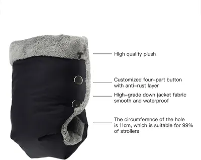 Produktbild von 2 Stück Kinderwagen-Handschuhe, wasserdicht, warm, bequem, Kinderwagen-Handmuff für den Winter